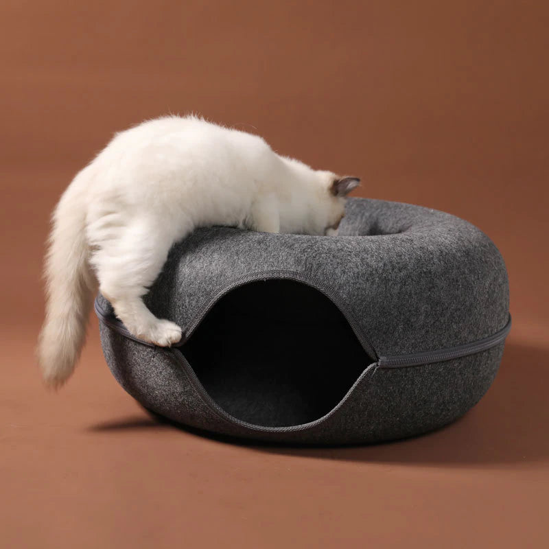 AT MEOW™ Donut-Shaped Cat Tunnel Bed