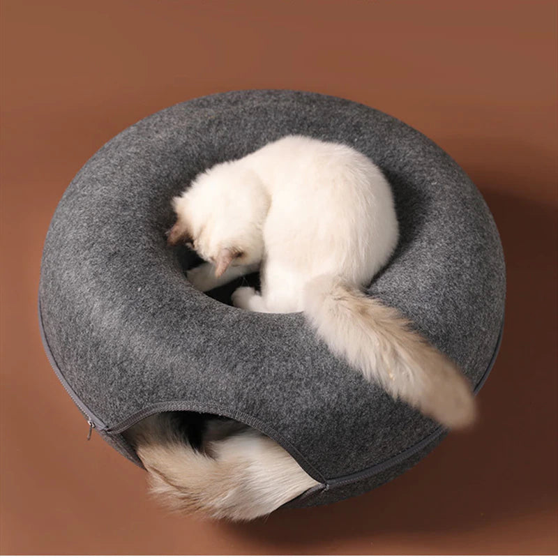 AT MEOW™ Donut-Shaped Cat Tunnel Bed